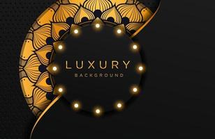 luxe elegante achtergrond met gouden mandala ornament ornament geïsoleerd op zwart. abstracte realistische neomorfisme achtergrond. elegante sjabloon