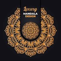 mandala, Islamitisch achtergrond, luxe ontwerp. een zwart achtergrond met een goud patroon dat zegt Islamitisch mandala achtergrond vector