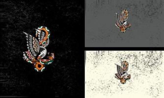 vliegend adelaar met koning cobra vector mascotte ontwerp