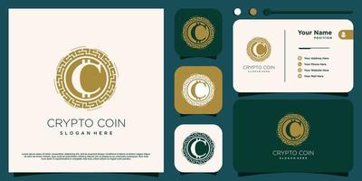 crypto logo ontwerp met creatief modern concept idee vector