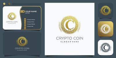 crypto logo ontwerp met creatief modern concept idee vector