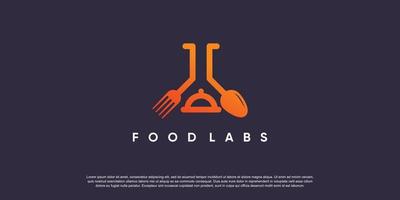 voedsel labs logo ontwerp sjabloon met uniek concept idee vector