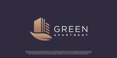 groen huis logo ontwerp sjabloon met modern stijl idee vector