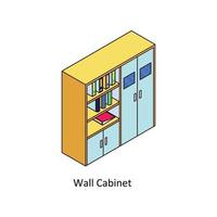 muur kabinet vector isometrische pictogrammen. gemakkelijk voorraad illustratie voorraad