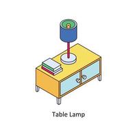 tafel lamp vector isometrische pictogrammen. gemakkelijk voorraad illustratie voorraad