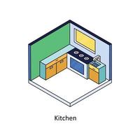 keuken vector isometrische pictogrammen. gemakkelijk voorraad illustratie voorraad