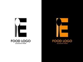 eerste brief e voedsel logo, voedsel logo vector