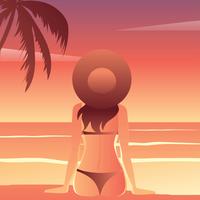 Strand Bum Sunset Vector