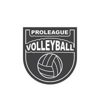 volley bal club logo en insigne vector icoon illustratie