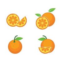oranje fruit icoon vector logo illustratie