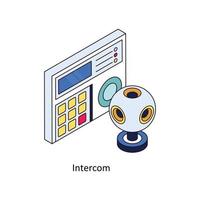 intercom vector isometrische pictogrammen. gemakkelijk voorraad illustratie voorraad
