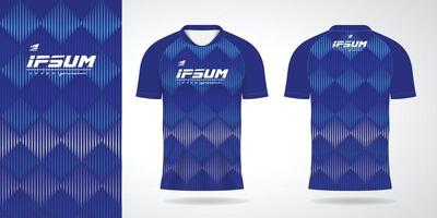 blauw Jersey sport uniform overhemd ontwerp sjabloon vector