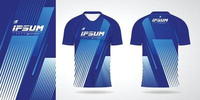 blauw Jersey sport uniform overhemd ontwerp sjabloon vector