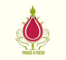 draak fruit ontwerp premie logo pro vector
