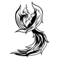 Feniks tekening silhouet logo. vector illustraties. Feniks vliegend silhouet logo illustratie vector grafisch sjabloon