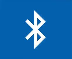 Bluetooth icoon logo software telefoon symbool wit ontwerp mobiel vector illustratie met blauw achtergrond