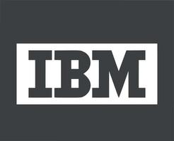 ibm merk logo software computer symbool wit ontwerp vector illustratie met grijs achtergrond