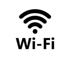 Wifi logo icoon symbool met naam zwart ontwerp vector illustratie