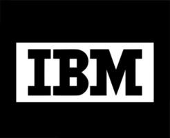 ibm merk logo software computer symbool wit ontwerp vector illustratie met zwart achtergrond