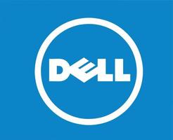 Dell merk logo computer symbool wit ontwerp Verenigde Staten van Amerika laptop vector illustratie met blauw achtergrond