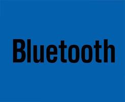 Bluetooth icoon logo symbool zwart ontwerp vector illustratie met blauw achtergrond