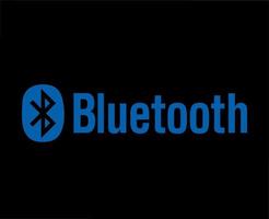 Bluetooth icoon logo symbool met naam blauw ontwerp vector illustratie met zwart achtergrond