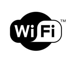 Wifi icoon logo symbool met naam ontwerp mobiel vector illustratie