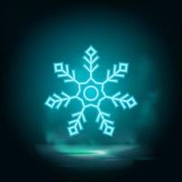 sneeuwvlok neon vector icoon. Kerstmis en winter thema. gemakkelijk vlak zwart illustratie. icoon Aan wit achtergrond