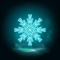 sneeuwvlok neon vector icoon. Kerstmis en winter thema. gemakkelijk vlak zwart illustratie. icoon Aan wit achtergrond