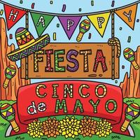 cinco de mayo feest gekleurde tekenfilm illustratie vector