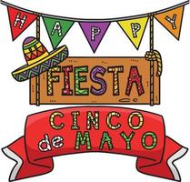 cinco de mayo feest tekenfilm gekleurde clip art vector