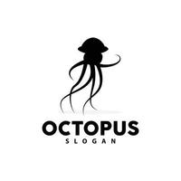 Octopus logo, zee dieren vector, zeevruchten ingrediënten inktvis tentakels icoon silhouet ontwerp vector