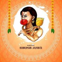 mooi gelukkig Hanuman Jayanti Indisch mythologisch festival kaart vector