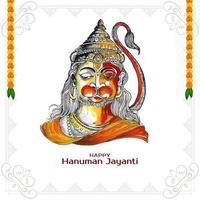 gelukkig Hanuman Jayanti festival viering achtergrond ontwerp vector
