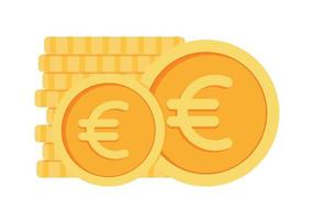 euro munten geld valuta icoon clip art voor bedrijf en financiën in geanimeerd elementen vector illustratie