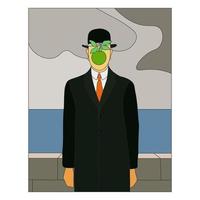 de zoon van Mens door rene magritte. vector