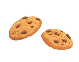tekenfilm biscuit koekje met chocola stukken vector