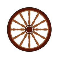 oud houten wiel icoon vector