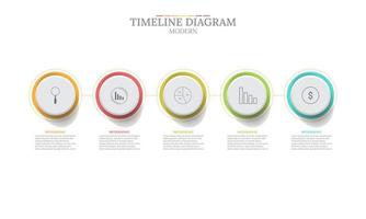 bedrijf info grafisch sjabloon. 5 bedrijf fasen, met modern tijd lijn diagram, presentatie info grafisch vector