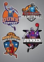 basketbal insigne ontwerp verzameling vector