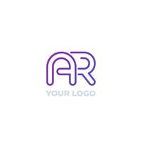 AR brieven initialen logo, lijn ontwerp vector