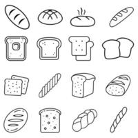 brood icoon vector set. bakkerij illustratie teken verzameling. wortelachtig symbool. tommy logo.