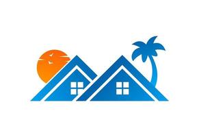 echt landgoed huis logo ontwerp, vector ontwerp concept
