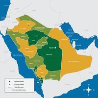 saudi Arabië politiek kaart vector