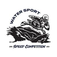 stralen ski water sport vector illustratie logo ontwerp, perfect voor club team logo en t overhemd ontwerp