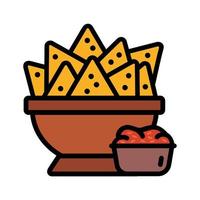 illustratie vector grafisch van nacho's Mexicaans voedsel, voedsel voorafje tussendoortje icoon