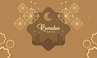 Ramadan kareem Islamitisch festival met papier besnoeiing stijl achtergrond vector