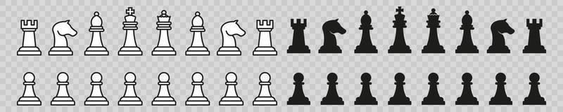 reeks van schaak stukken vector vlak pictogrammen