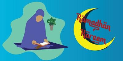 ramadhan kareem maand vector