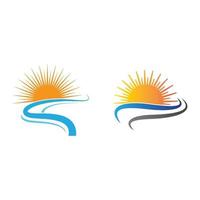 sunset beach logo afbeeldingen vector
